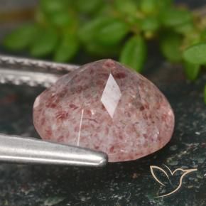 Cuarzo fresa Tono rosado natural de 1.66 ct, Redondo, Translúcido
