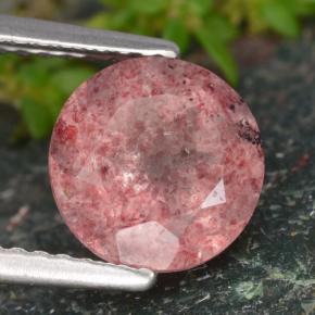 Cuarzo fresa rosa natural de 1,97 ct, corte redondo, translúcido