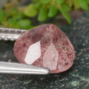 Cuarzo fresa rosa natural de 1,97 ct, corte redondo, translúcido