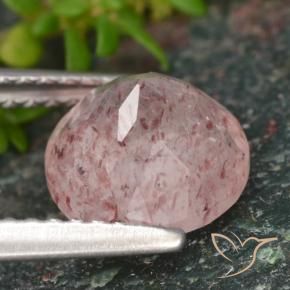 Cuarzo fresa Rosado coral natural de 1.98 ct, Redondo, Translúcido