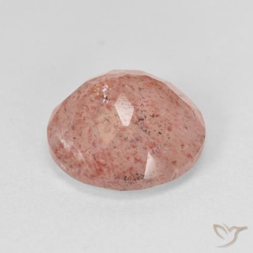 Cuarzo fresa Rosado naranja natural de 4.43 ct, Redondo, Translúcido
