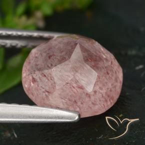 Cuarzo fresa Rosado medio natural de 2.00 ct, Redondo, Translúcido