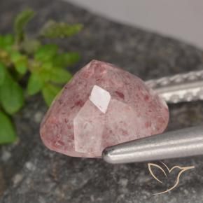 Cuarzo fresa Rosado medio natural de 1.75 ct, Redondo, Translúcido