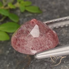 Cuarzo fresa Rosa rosado natural de 1.79 ct, Redondo, Translúcido