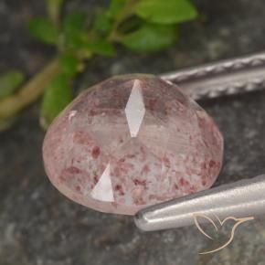 Cuarzo fresa Rosado claro natural de 1.89 ct, Redondo, Translúcido