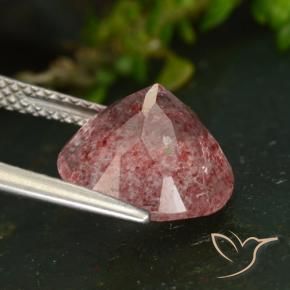 Cuarzo fresa Rosa oscuro natural de 4.31 ct, Redondo, Translúcido