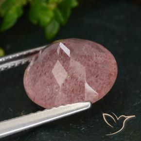 Cuarzo fresa Rosa rosado natural de 4.31 ct, Redondo, Translúcido