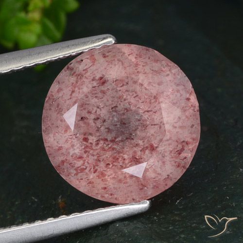 4.14ct Natural Rosa rosado Cuarzo fresa, Redondo, Translúcido