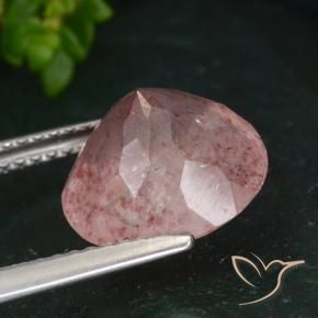 Cuarzo fresa Rosa rosado natural de 4.14 ct, Redondo, Translúcido