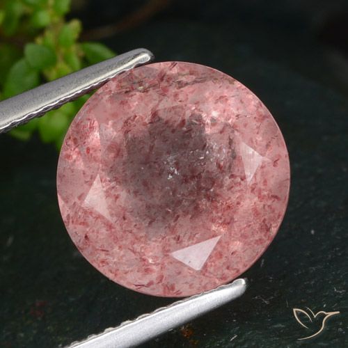 5.02ct Natural Rosa rosado Cuarzo fresa, Redondo, Translúcido