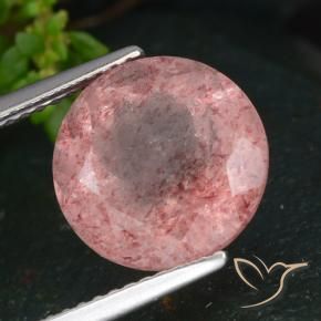 Cuarzo fresa Rosa rosado natural de 5.02 ct, Redondo, Translúcido