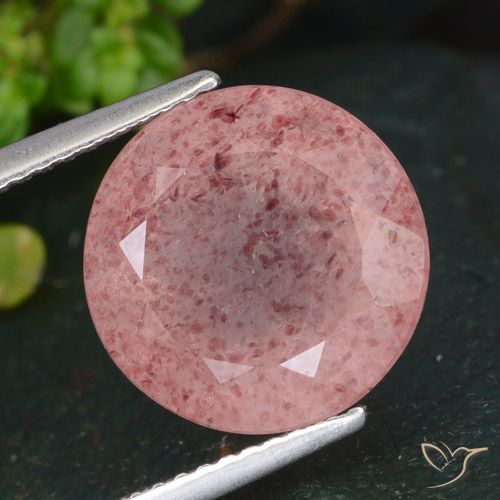 Cuarzo fresa Rosa rosado natural de 7.13 ct, Redondo, Translúcido
