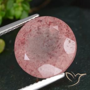 Cuarzo fresa Rosa rosado natural de 7.13 ct, Redondo, Translúcido
