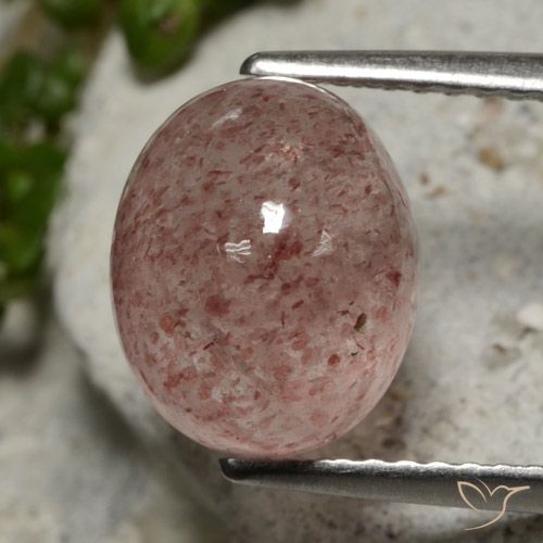 4.01ct Natural Rosa oscuro cuarzo fresa, Ovalada, Translúcido