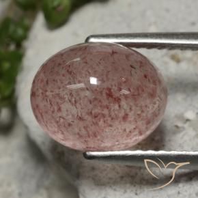 Cuarzo fresa Rosa oscuro natural de 4.01 ct, Ovalada, Translúcido