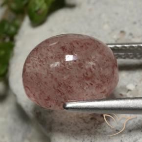 Cuarzo fresa Rosa oscuro natural de 4.01 ct, Ovalada, Translúcido