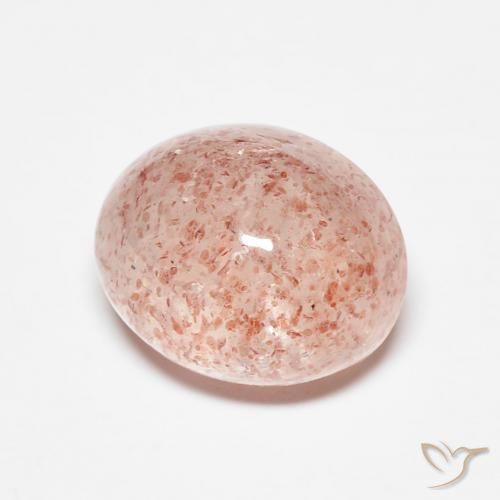 Cuarzo fresa Rosado naranja natural de 4.28 ct, Ovalada, Translúcido