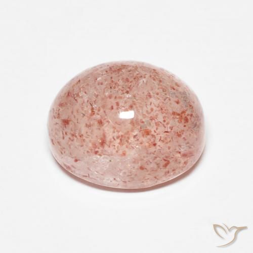 Cuarzo fresa Rosado naranja natural de 4.28 ct, Ovalada, Translúcido