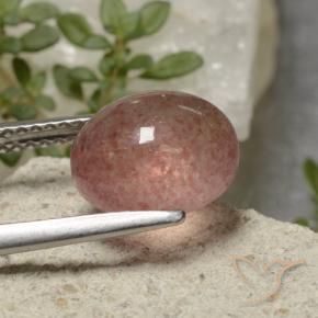 Cuarzo fresa Rosado rosa intenso natural de 3.57 ct, Ovalada, Translúcido