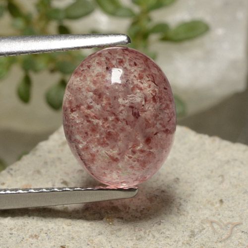 3.67ct Natural Rosa rosado cuarzo fresa, Ovalada, Translúcido