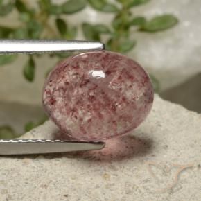 Cuarzo fresa Rosa rosado natural de 3.67 ct, Ovalada, Translúcido