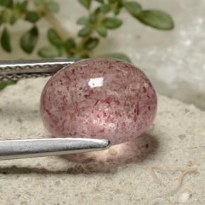 Cuarzo fresa Rosado terroso natural de 3.76 ct, Ovalada, Translúcido