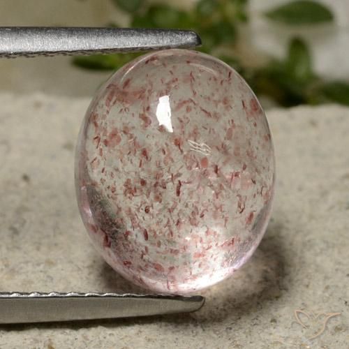 5.09ct Natural Rosado claro cuarzo fresa, Ovalada, Translúcido