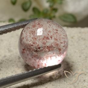 Cuarzo fresa Rosado claro natural de 4.46 ct, Redondo, Translúcido