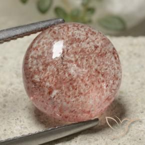 Cuarzo fresa Rosado claro natural de 5.44 ct, Redondo, Translúcido