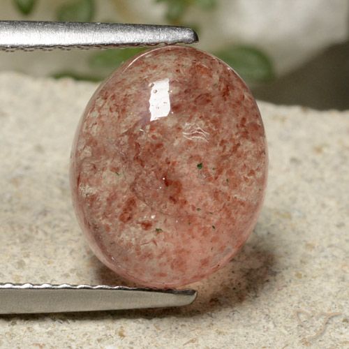 4.03ct Natural Rosado medio cuarzo fresa, Ovalada, Translúcido