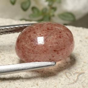 Cuarzo fresa Rosado medio natural de 4.03 ct, Ovalada, Translúcido