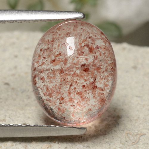 4.18ct Natural Rosado terroso cuarzo fresa, Ovalada, Translúcido