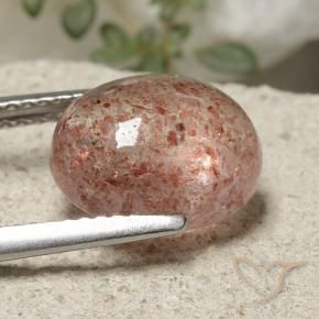 Cuarzo fresa Rosado terroso natural de 4.18 ct, Ovalada, Translúcido