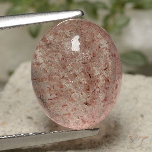 4.63ct Natural Rosado claro cuarzo fresa, Ovalada, Translúcido