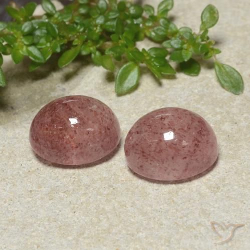 Gemas de Cuarzo fresa Rosado medio natural de 10.08 ct, Ovalada, Translúcido