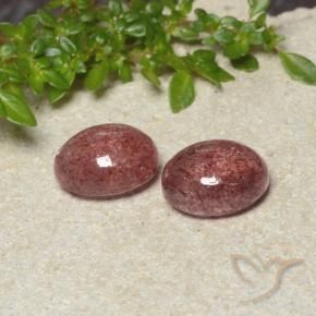 Gemas de Cuarzo fresa Rosa rosado natural de 6.51 ct, Ovalada, Translúcido