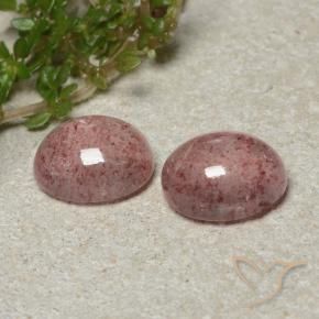 Gemas de Cuarzo fresa Rosado claro natural de 6.26 ct, Ovalada, Translúcido