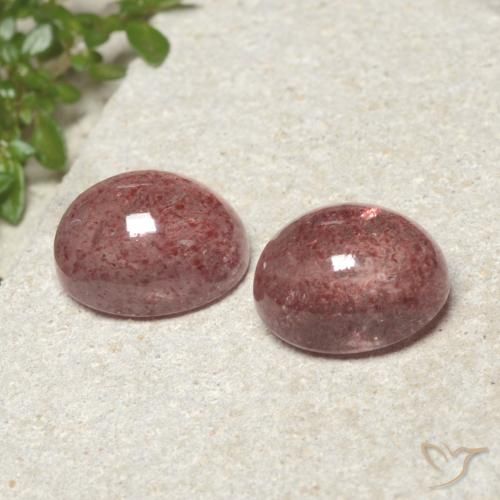 Gemas de Cuarzo fresa Rosado medio natural de 9.40 ct, Ovalada, Translúcido