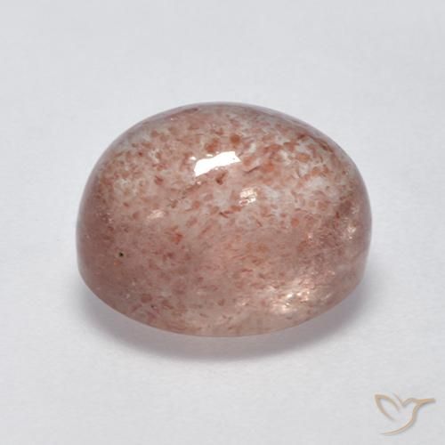 Cuarzo fresa Rosado terroso natural de 4.29 ct, Ovalada, Translúcido