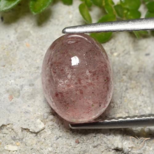 3.51ct Natural Rosado medio cuarzo fresa, Ovalada, Translúcido