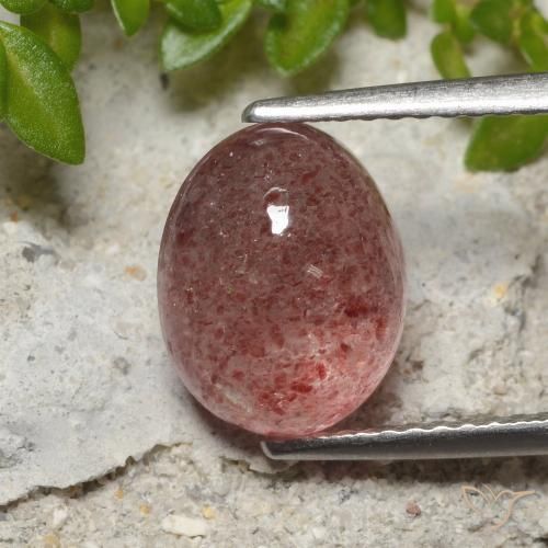 3.50ct Natural Rosa rosado cuarzo fresa, Ovalada, Translúcido