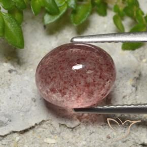 Cuarzo fresa Rosa rosado natural de 3.50 ct, Ovalada, Translúcido