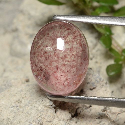 3.93ct Natural Rosado claro cuarzo fresa, Ovalada, Translúcido