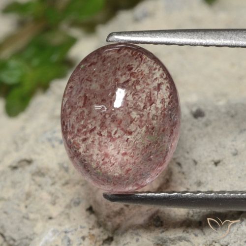 3.36ct Natural Rosa rosado cuarzo fresa, Ovalada, Translúcido