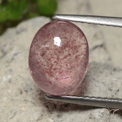 3.20ct Natural Rosa rosado cuarzo fresa, Ovalada, Translúcido