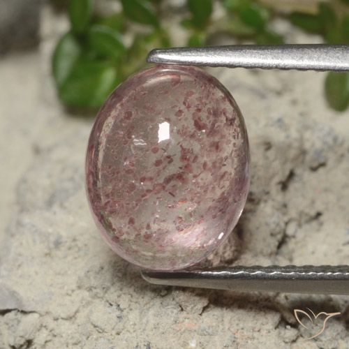 3.34ct Natural Rosado claro cuarzo fresa, Ovalada, Translúcido