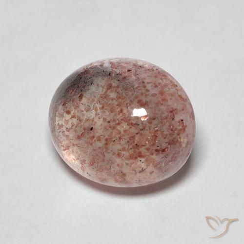 Cuarzo fresa Rosado claro natural de 4.37 ct, Ovalada, Translúcido