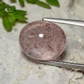 Cuarzo fresa Rosado bubblegum intenso natural de 4.35 ct, Ovalada, Translúcido
