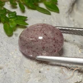 Cuarzo fresa Rosado bubblegum intenso natural de 4.35 ct, Ovalada, Translúcido