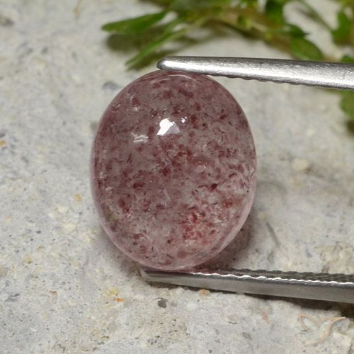 4.52ct Natural Rosado palo de rosa intenso cuarzo fresa, Ovalada, Translúcido